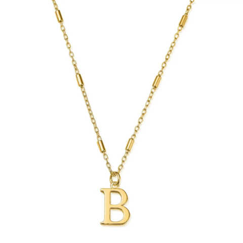 Gold B initial necklace - VistaVistaVISIONS