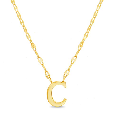 Gold C Initial Necklace - VistaVistaVISIONS