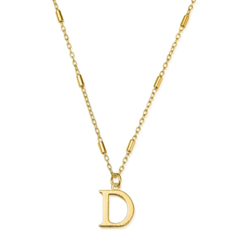 Gold D Initial Necklace - VistaVistaVISIONS
