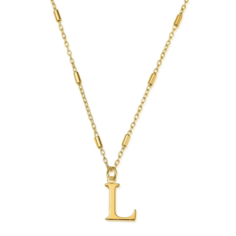 Gold L Initial Necklace - VistaVistaVISIONS