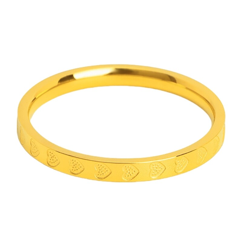 18ct Gold Plated Heart Pattern Ring - VistaVistaVISIONS