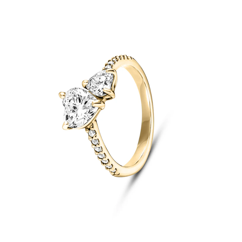 Double Heart Shining Zircon Ring - VistaVistaVISIONS