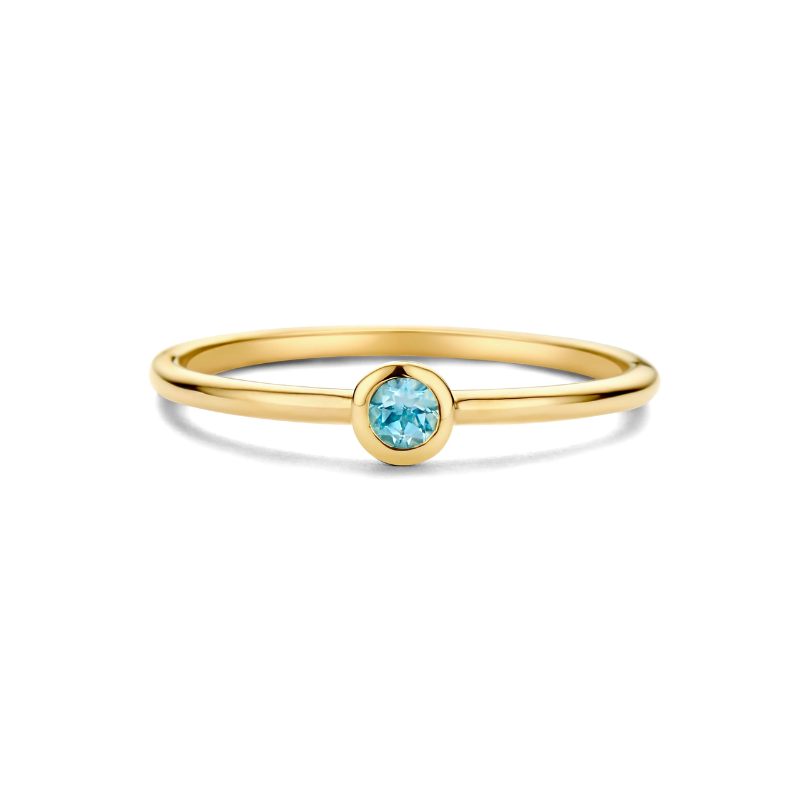 Minimalist Aquamarine Gold Ring - VistaVistaVISIONS