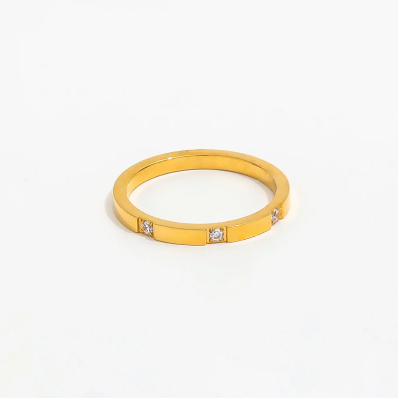 Trilogy Lab Grown Diamond Gold Plated Ring - VistaVistaVISIONS