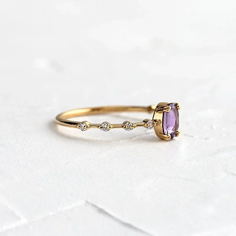 Brilliant Oval Amethyst Gold Ring - VistaVistaVISIONS