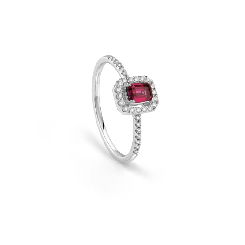 Dazzling Ruby Silver Solitaire Ring - VistaVistaVISIONS