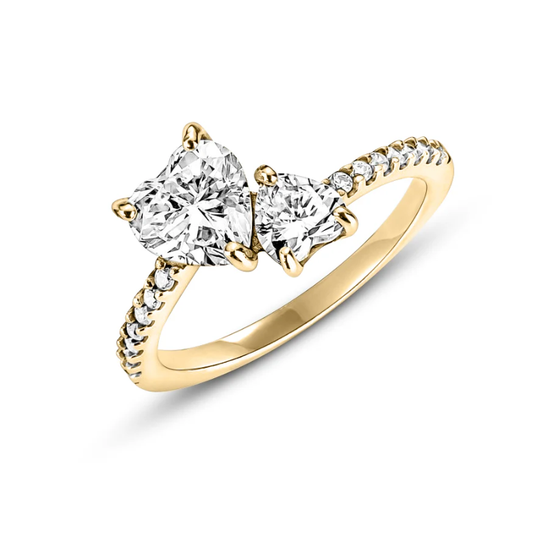 Double Heart Shining Zircon Ring - VistaVistaVISIONS
