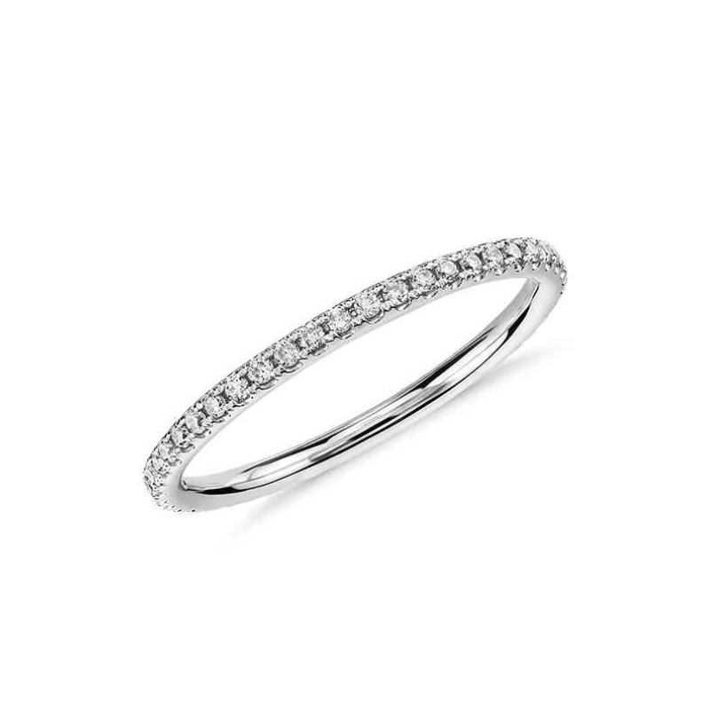 Half Shining ZIrcon Silver Band Ring - VistaVistaVISIONS