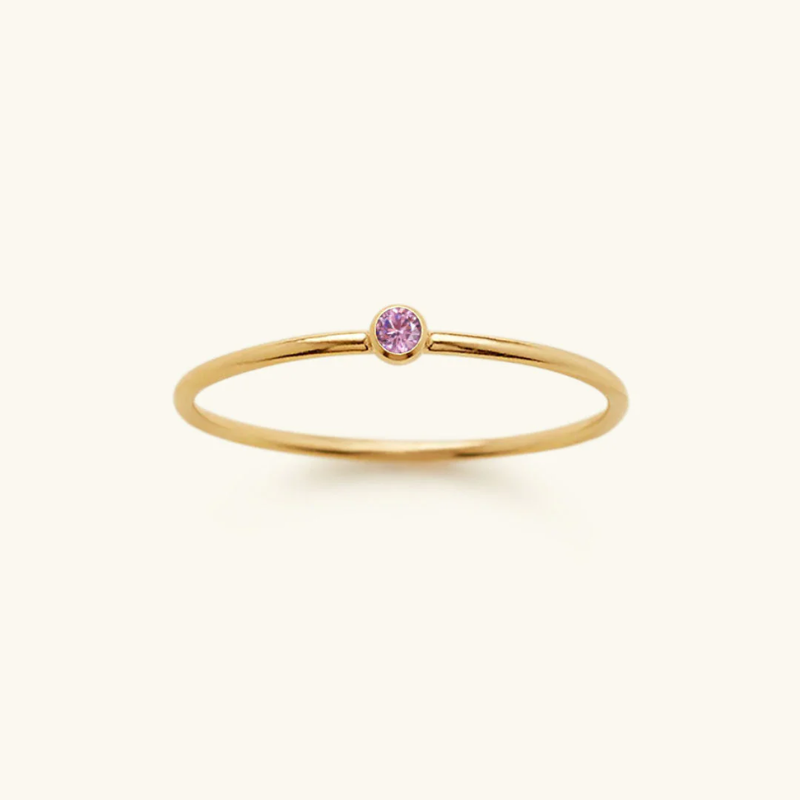 Minimalist Tourmaline Gold Ring - VistaVistaVISIONS