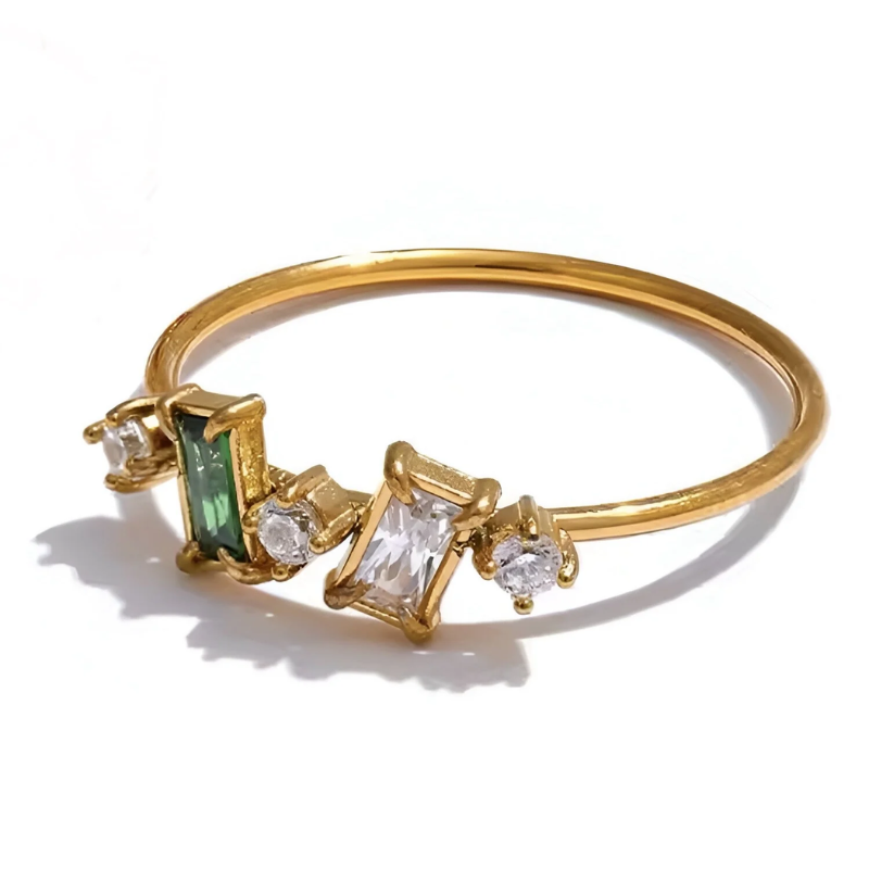 Multi Colour Gem BirthStone Gold Ring - VistaVistaVISIONS