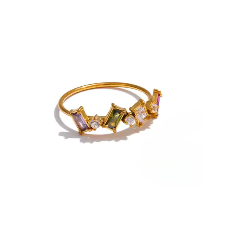 Multi Coloured Birthstone Gold Ring - VistaVistaVISIONS