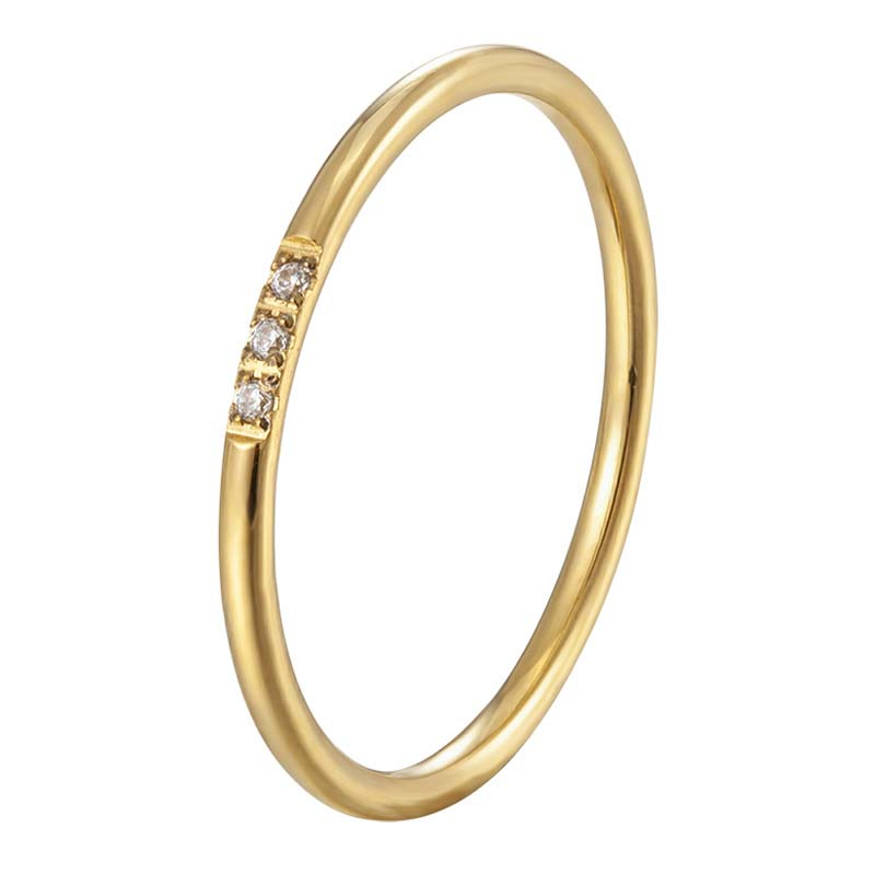 Trilogy Diamond Gold Plated Ring - VistaVistaVISIONS