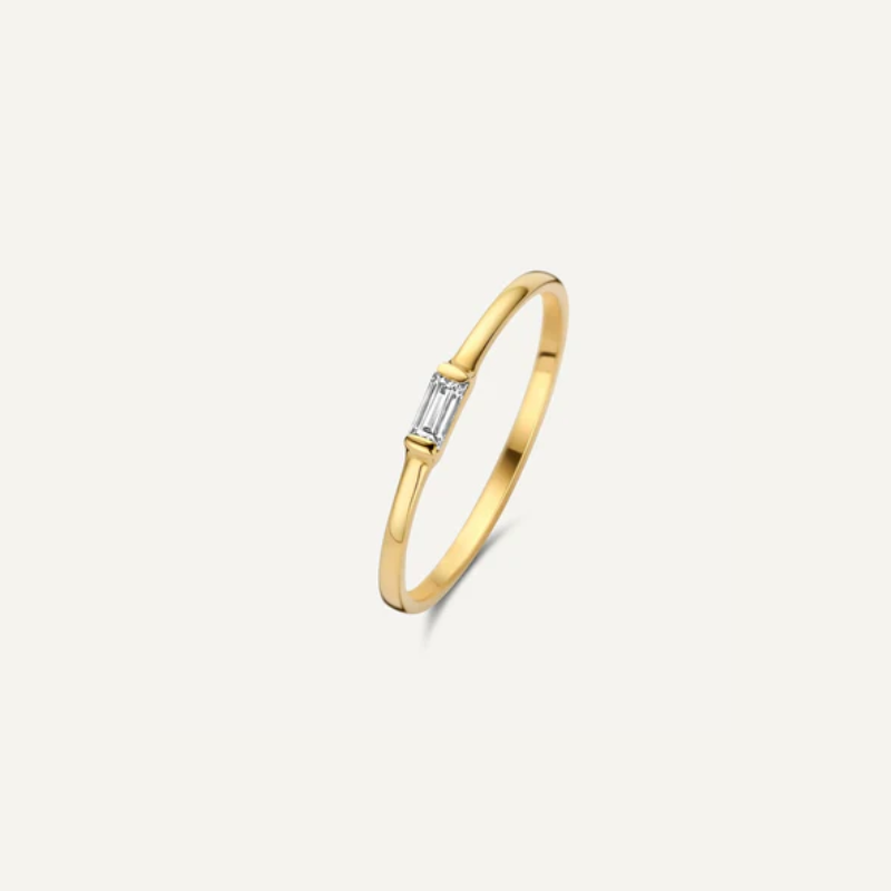 Zircon 14ct Gold Plated Baguette Ring - VistaVistaVISIONS