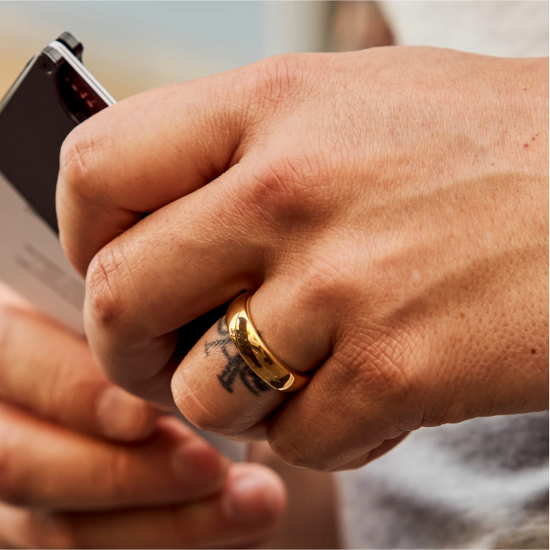 18ct Gold Plated Unisex Band Ring - VistaVistaVISIONS