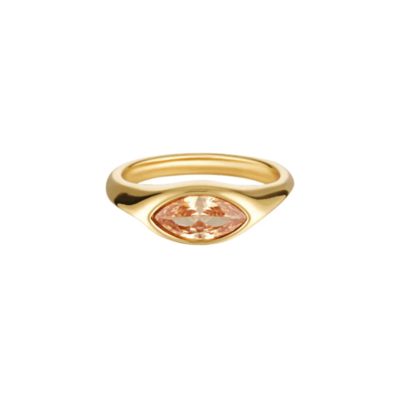 Gold Plated Gemstone Horse Eye Ring - VistaVistaVISIONS