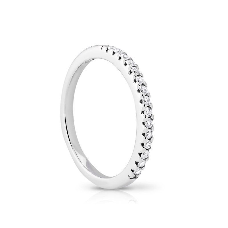 Half Shining ZIrcon Silver Band Ring - VistaVistaVISIONS