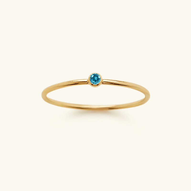 Minimalist Aquamarine Gold Ring - VistaVistaVISIONS