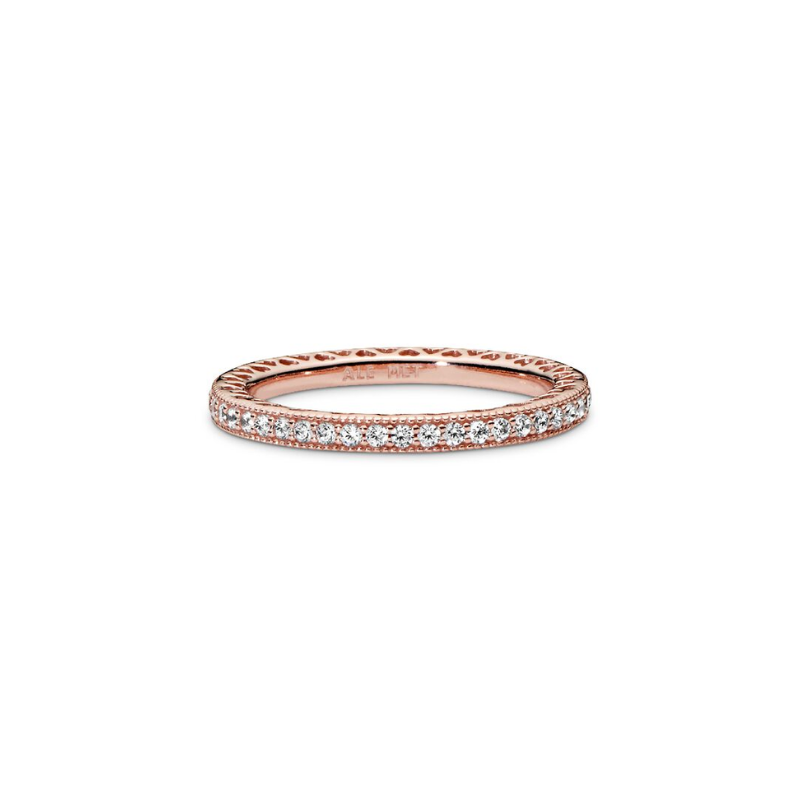 Rose Gold Love Heart Womens Band Ring - VistaVistaVISIONS