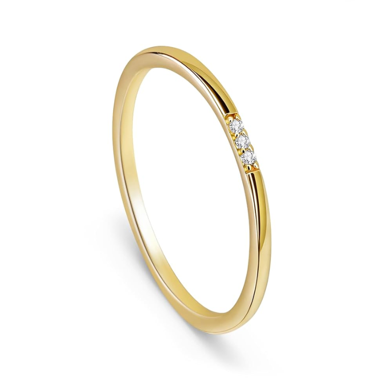 Trilogy Diamond Gold Plated Ring - VistaVistaVISIONS