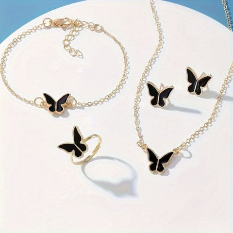Butterfly Jewellery: Necklace, Bracelet, Ring, Earrings - VistaVistaVISIONS