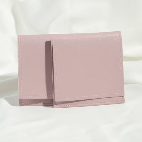 Dark Pink Leather Jewellery Pouch - VistaVistaVISIONS