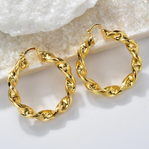 Gold Chunky Hoop Earrings - VistaVistaVISIONS