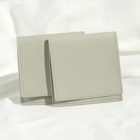 Grey Leather Jewellery Pouch - VistaVistaVISIONS