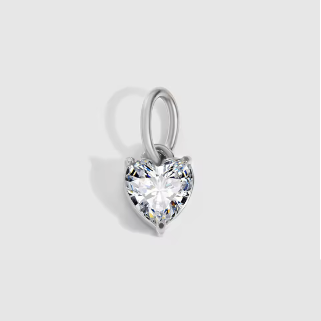 Heart Cut White Zircon Stainless Steel 14K Gold Plated Drop Earrings - VistaVistaVISIONS