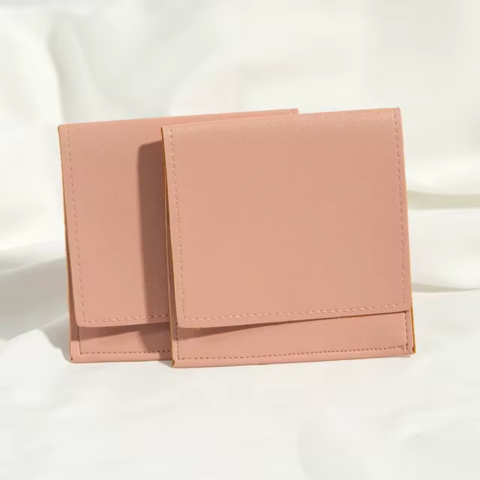 Light Pink Leather Jewellery Pouch - VistaVistaVISIONS