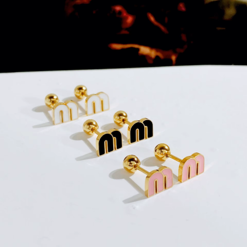 Initial M Earrings - VistaVistaVISIONS