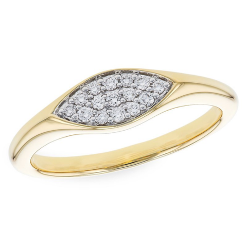 14ct Yellow Gold Plating Diamond Band Ring - VistaVistaVISIONS