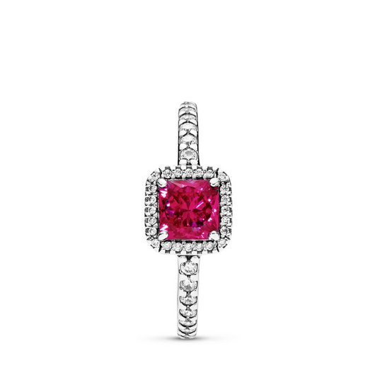Dazzling Ruby Silver Solitaire Ring - VistaVistaVISIONS