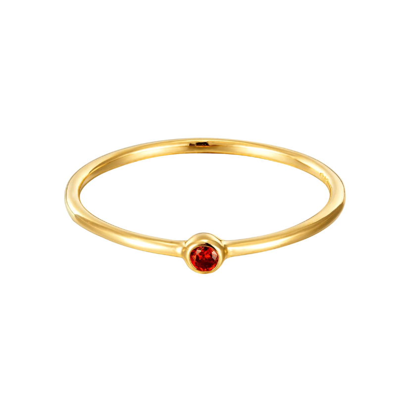 January Ruby Birthstone Gold Ring