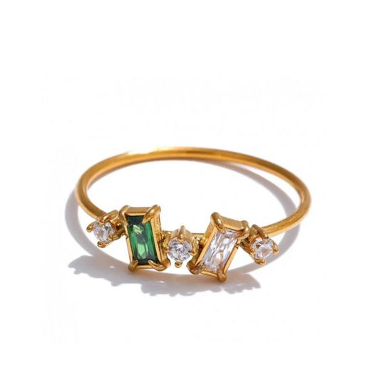 Multi Colour Gem BirthStone Gold Ring - VistaVistaVISIONS