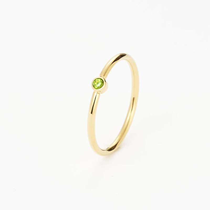 Nature Green Zircon Gold Ring
