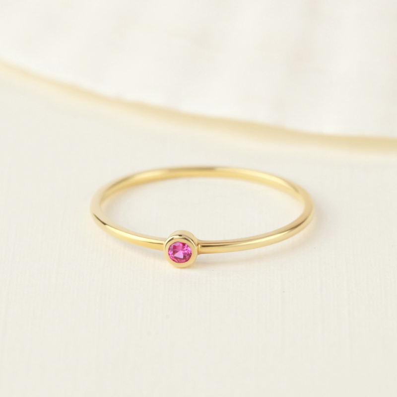 Pink Zircon Sparkling Gold Ring