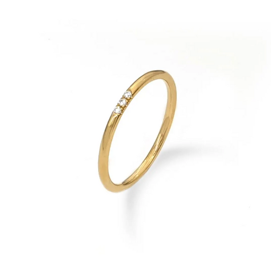 Trilogy Diamond Gold Plated Ring - VistaVistaVISIONS