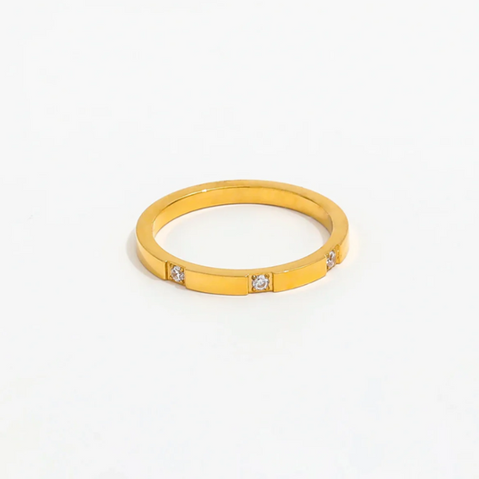 Trilogy Lab Grown Diamond Gold Plated Ring - VistaVistaVISIONS