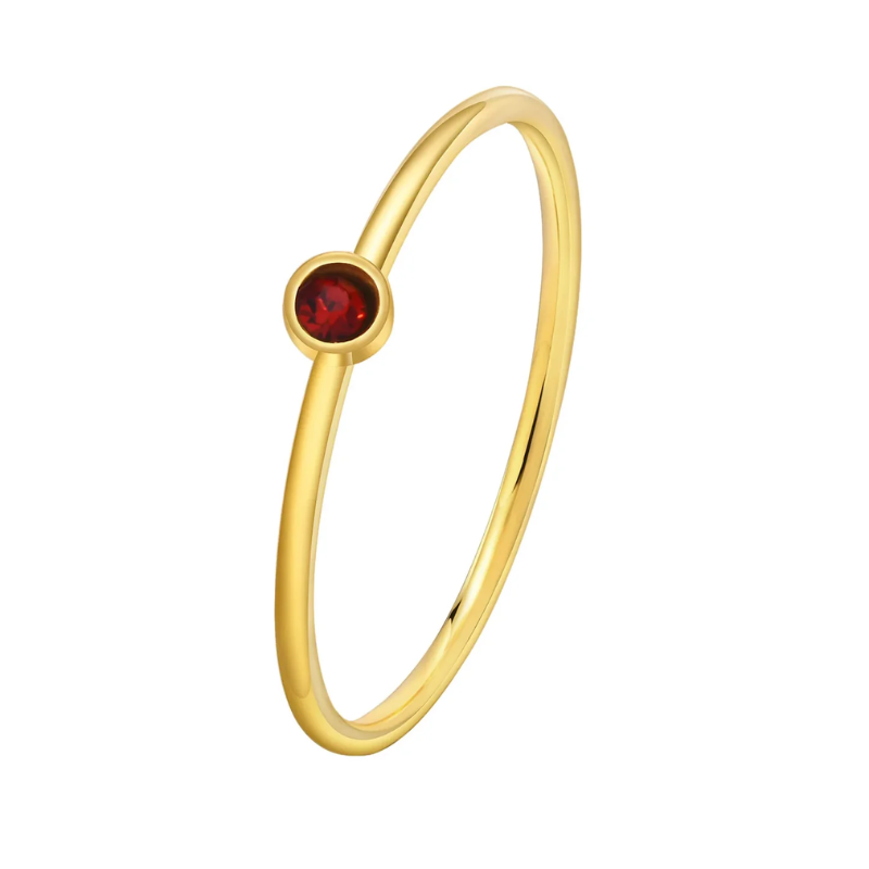 January Ruby Birthstone Gold Ring