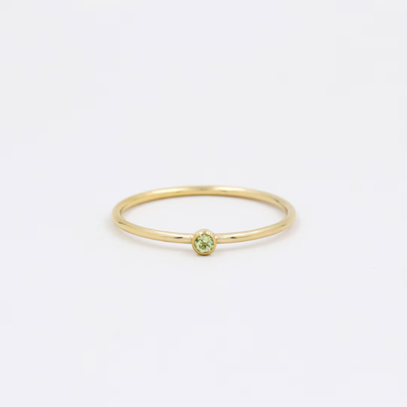 Nature Green Zircon Gold Ring