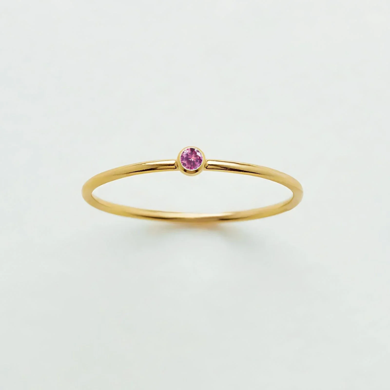 Pink Zircon Sparkling Gold Ring
