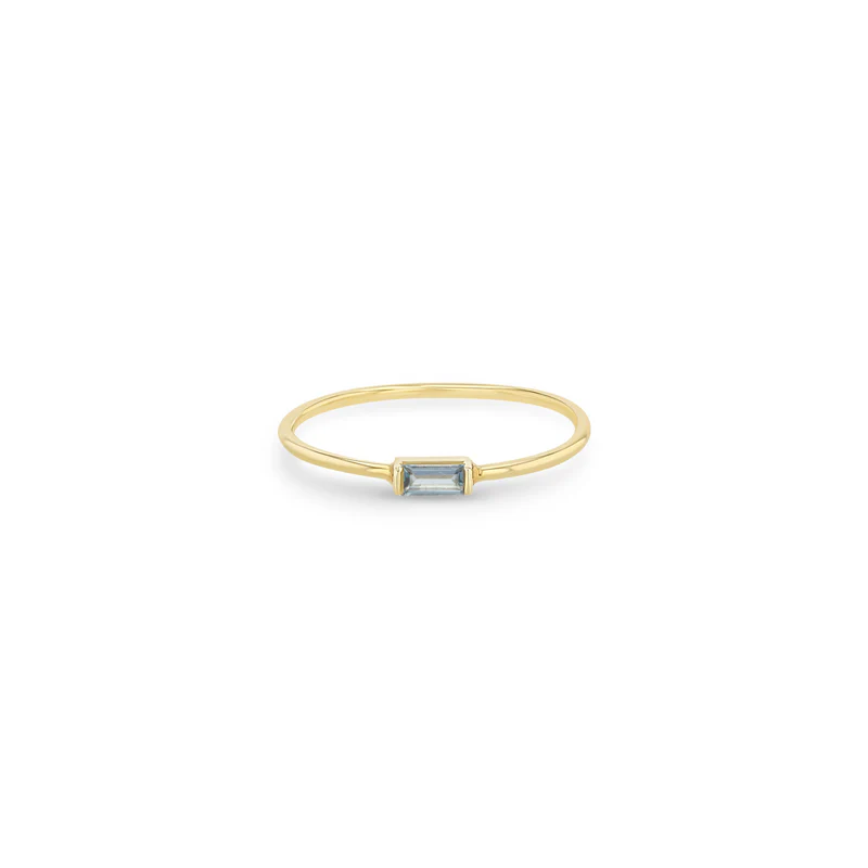 Tanzanite 14ct Gold Plated Baguette Ring - VistaVistaVISIONS