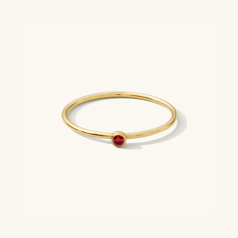 January Ruby Birthstone Gold Ring
