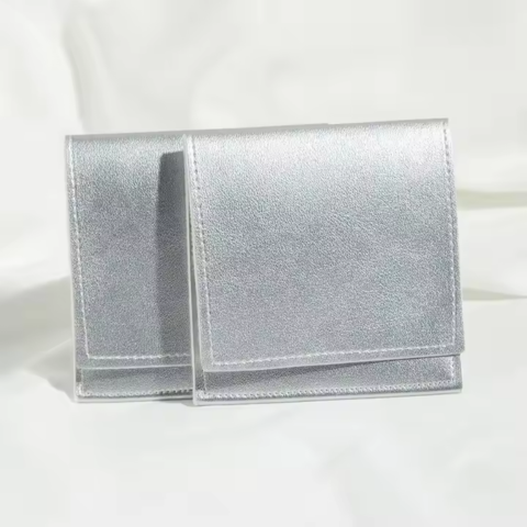 Silver Leather Jewellery Pouch - VistaVistaVISIONS