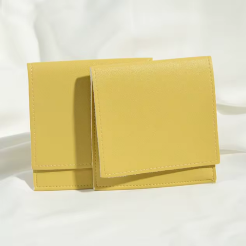 Yellow Leather Jewellery Pouch - VistaVistaVISIONS