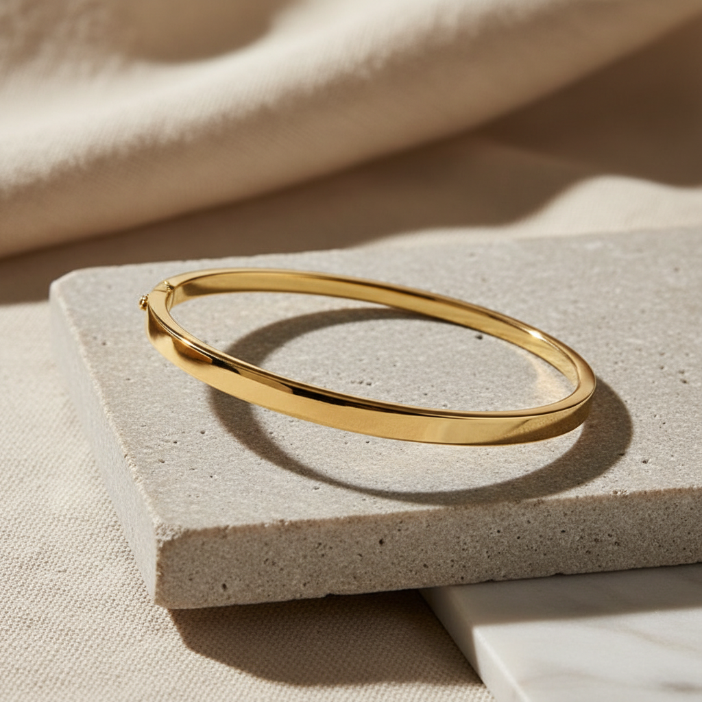 Gold bracelet creative lifestyle shot