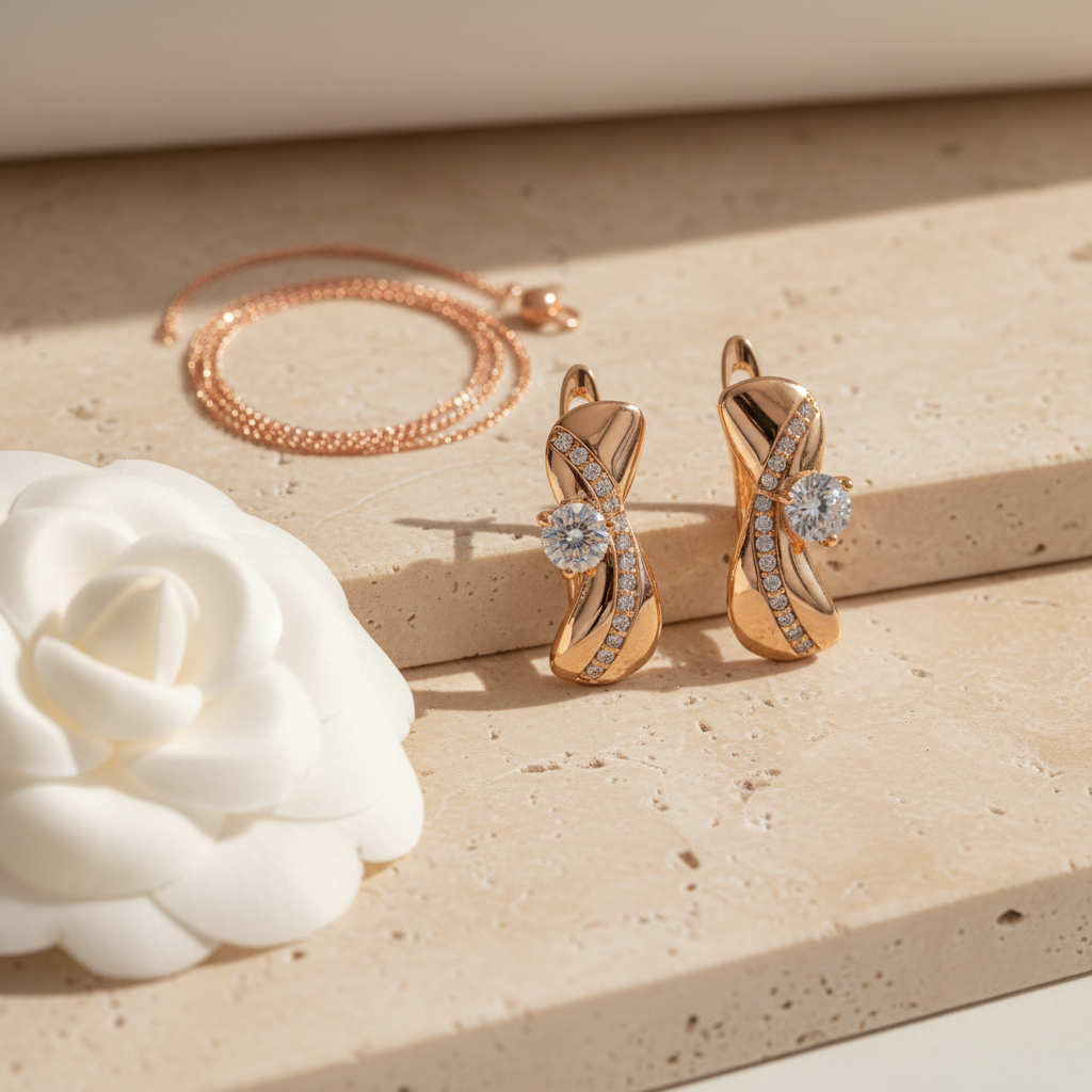 Gold Crossover Zircon Drop Earrings — Styled Lifestyle