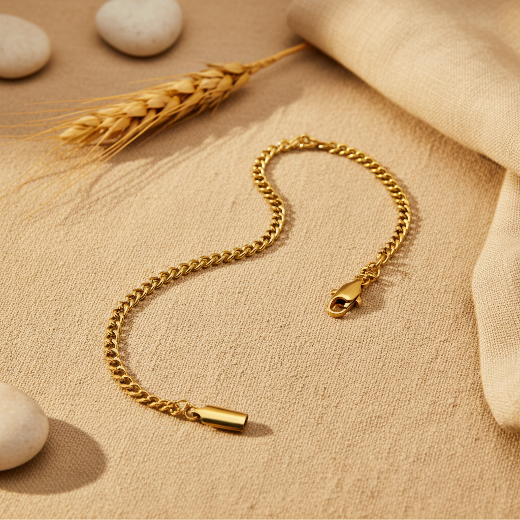 Gold Curb Chain Anklet — Styled Lifestyle