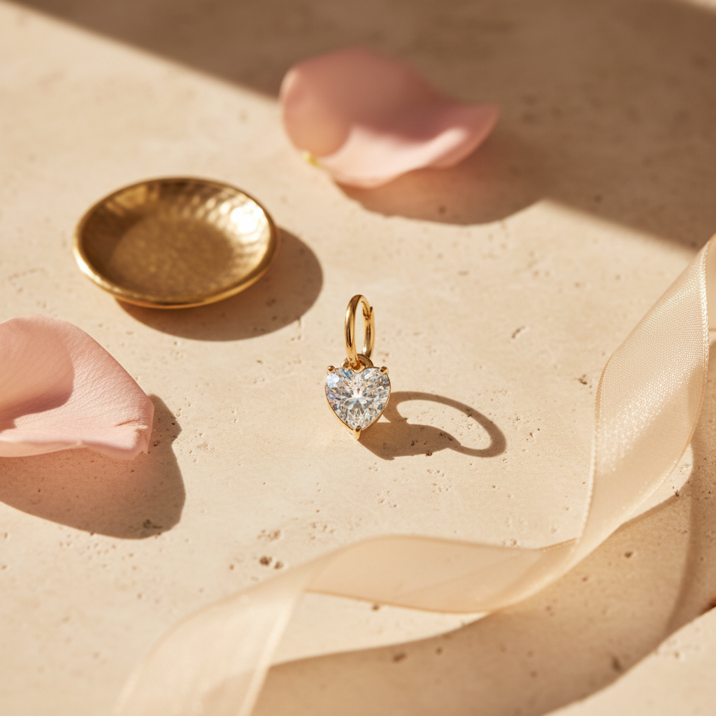Gold Heart Zircon Drop Earring — Styled Lifestyle