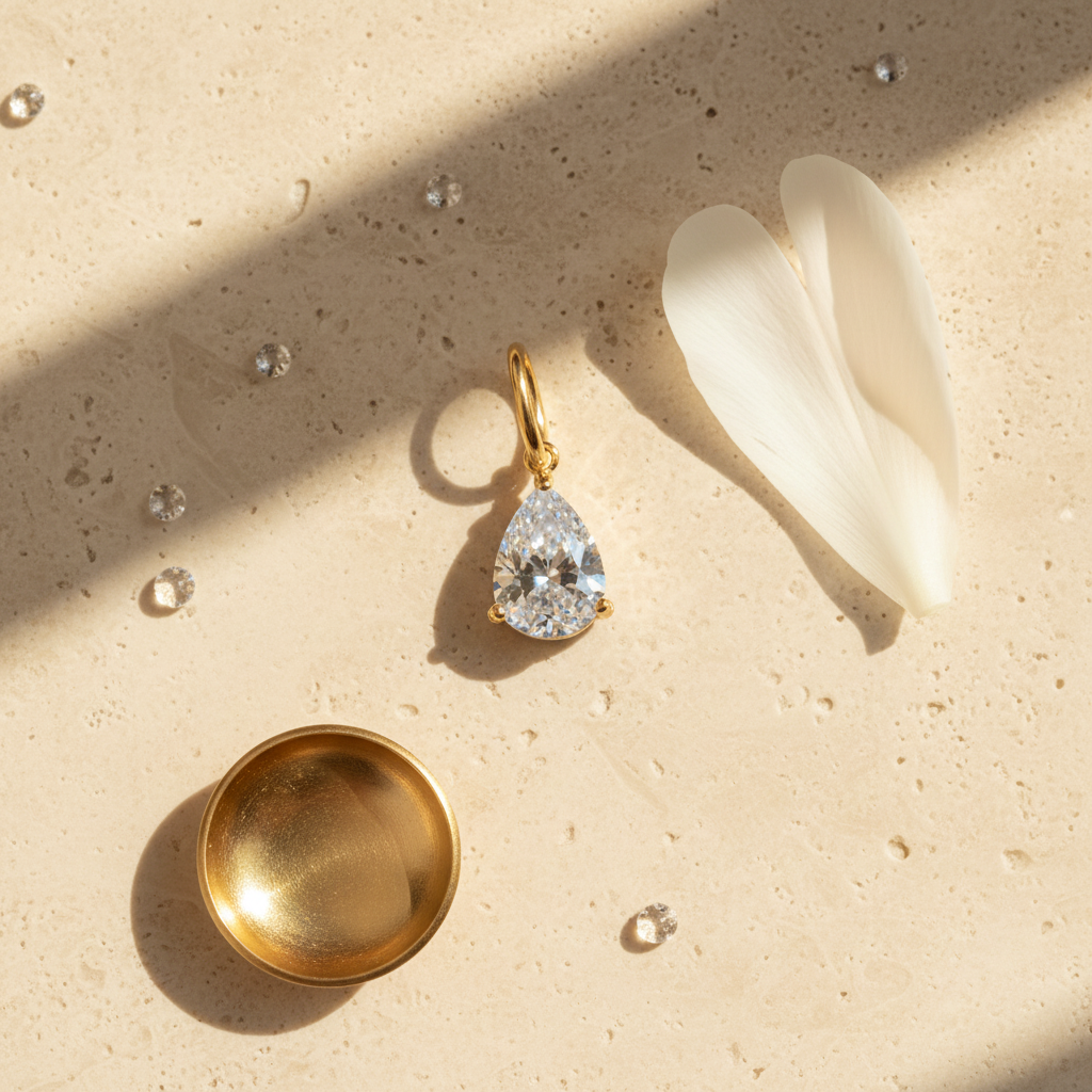 Gold Pear-Cut Zircon Drop Earring — Styled Lifestyle